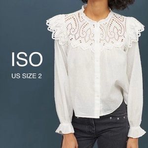 ✨ISO✨ H&M Button Blouse With Eyelet Embroidery